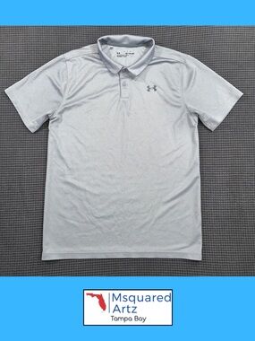 Under Armour Gray Polo Youth XL Loose Fit Athletic Golf Performance